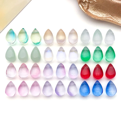 DIY Lampwork Glass Teardrop Flower Petal Beads For Ancient Style Hairpin Tassel Earrings Pendants Jewelry Making Accessory