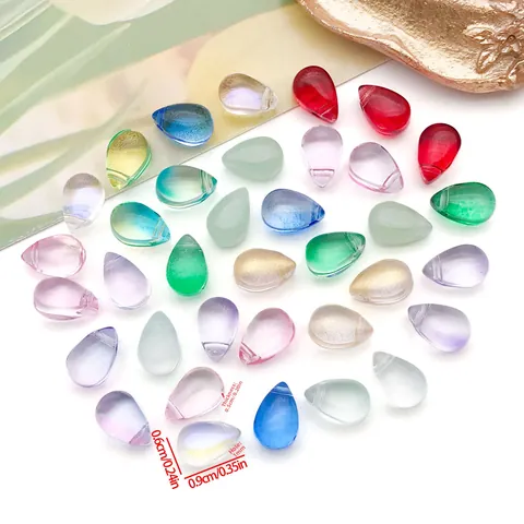 DIY Lampwork Glass Teardrop Flower Petal Beads For Ancient Style Hairpin Tassel Earrings Pendants Jewelry Making Accessory
