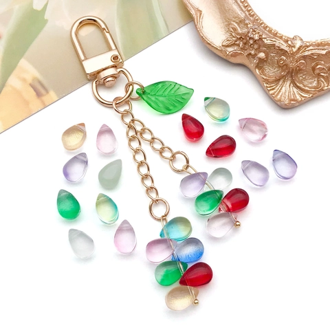 DIY Lampwork Glass Teardrop Flower Petal Beads For Ancient Style Hairpin Tassel Earrings Pendants Jewelry Making Accessory