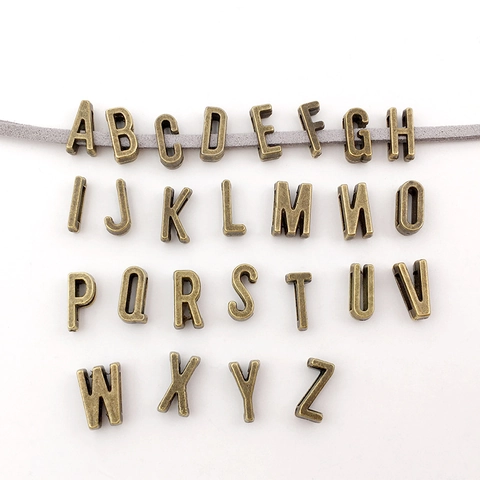 Vintage Alloy English Alphabet Letters Charms Antique Bronze Silver Metal Alphabet Pendants DIY Jewelry Making Accessory