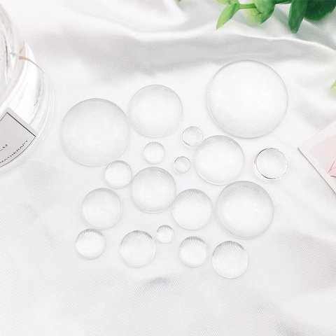 Clear Round Arched Dome Glass Cabochons For DIY Jewelry Making Handmade Keychain Fridge Magnet Crafts Ornament Accessory