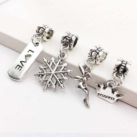 Vintage Antique Silver Alloy Charms Pendants DIY Jewelry Making Fairy Crown Heart Key Star Dolphin Sunflower Accessories