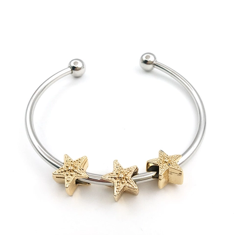 Alloy Large Hole Beads Star Heart Crown Woven Pattern Spacer Charms For DIY Bracelet Necklace Jewelry Making Gold
