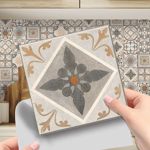 Adesivi per Piastrelle Stile Vintage Marocchino Impermeabili Autoadesivi PVC Murali per Cucina Bagno Decorazioni Casa Motivo