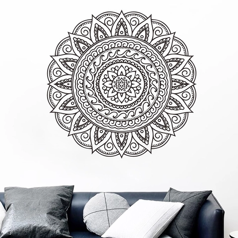 Mandala Wandaufkleber Abnehmbar PVC Selbstklebend Ethno Geometrisches Muster Wandtattoo Für Schlafzimmer Wohnzimmer Wohnkultur