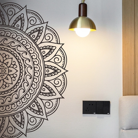 Mandala Wandaufkleber Abnehmbar PVC Selbstklebend Ethno Geometrisches Muster Wandtattoo Für Schlafzimmer Wohnzimmer Wohnkultur