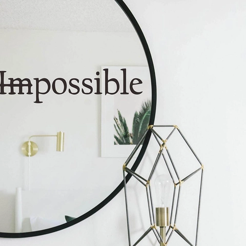 Modern PVC Possible Buchstaben Wandaufkleber Motivationszitat Aufkleber Für Home Decor Spiegel Wohnzimmer Schlafzimmer