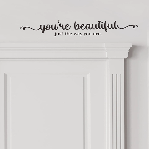 You Are Beautiful Just The Way You Are Vinyl Wandaufkleber Modernes Schriftzug Dekor Für Schlafzimmer Wohnzimmer Spiegel Deko