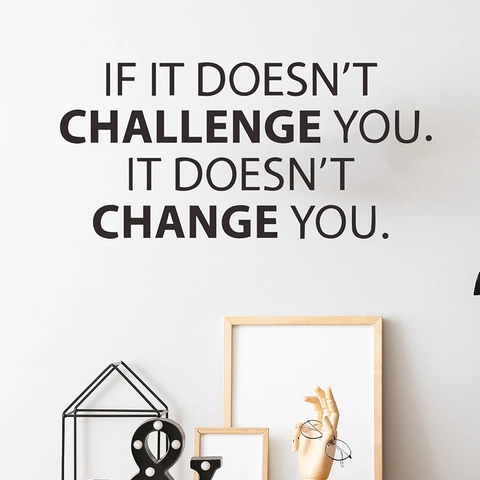 Inspirational English Quote Wall Sticker Black PVC Removable Slogan Mural For Home Office Bedroom Decor Motivational Wall Art