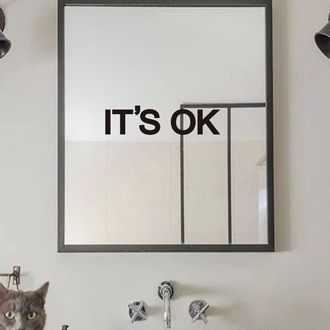 It's Ok Englischer Buchstabe Wandaufkleber Abnehmbares PVC Spiegel Dekor Für Schlafzimmer Eingang Wohnkultur Schild