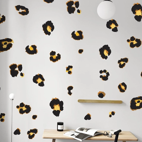Leopardenmuster Wandaufkleber DIY PVC Selbstklebend Tierdruck Abziehbilder Für Schlafzimmer Wohnzimmer Möbel Kühlschrank Haus Dekoration