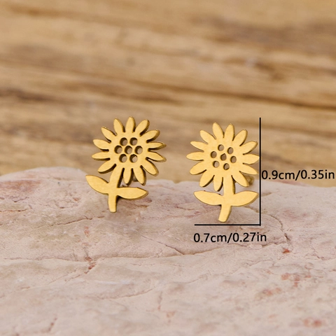 Edelstahl Sonnenblume Mandala Blume Ohrstecker Für Damen Minimalistische Hohle Botanische Florale Schmuck Geschenk