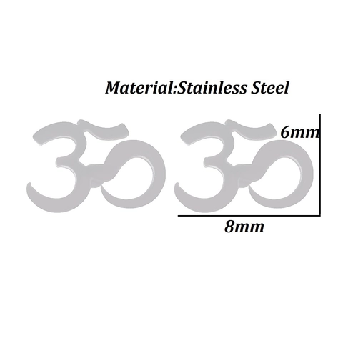 Stainless Steel Om Stud Earrings Spiritual Aum Symbol Yoga Meditation Prayer Minimalist Ear Jewelry Gift For Women