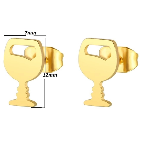Σκουλαρίκια Καρφωτά από Ανοξείδωτο Ατσάλι Ποτήρι Κρασιού για Γυναίκες Σιλουέτα Προσώπου Μινιμαλιστικά Κοσμήματα