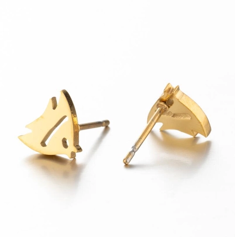 Retro Stainless Steel Animal Stud Earrings For Women Mini Giraffe Snake Fish Cat Dog Elephant Owl Bee Butterfly Jewelry Gift