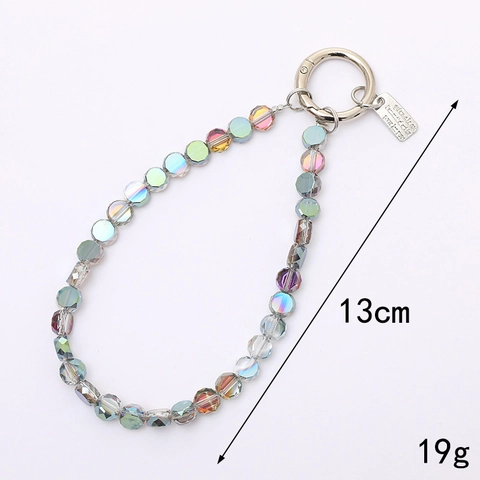 Llavero Elegante de Cuentas de Cristal Colgante de Bolso de Lujo para Mujer Cuentas de Vidrio Facetadas Correa de Teléfono de Moda