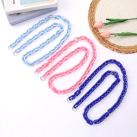 Fashion Acrylic Cube Beaded Bag Chain Strap Crossbody Detachable Replacement Chain Phone Lanyard For Women Accessories