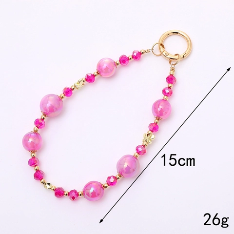 Mermaid Beaded Butterfly Phone Charm Wristlet Strap Colorful Acrylic Beads Bag Pendant Keychain For Women Girls Decoration