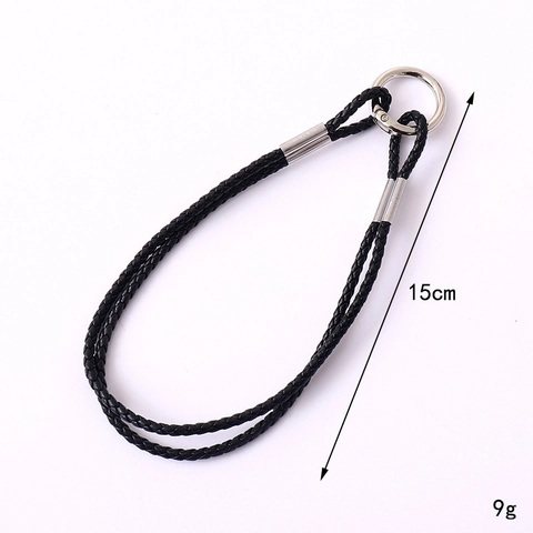 Gevlochten PU Leer Touw Sleutelhanger Tas Hanger Voor Vrouwen Mannen Mode Anti-Verlies Telefoon Strap Polsbandje Sieraden