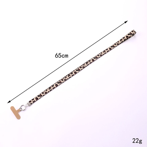Cordino per Telefono in Pelle Artificiale con Stampa Leopardata Cinturino da Collo alla Moda con Anello in Metallo per Donna