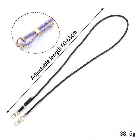 Adjustable Braided PU Leather Phone Lanyard Crossbody Bag Strap Replacement With Gold Alloy Clasp For Women Fashion Accessorie