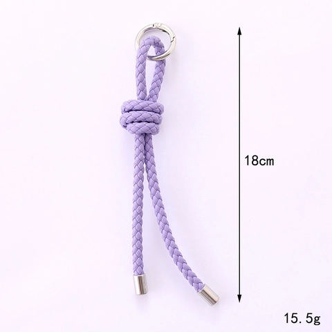 Portachiavi in Pelle PU Intrecciata a Mano per Donna Ciondolo per Borsa in Corda Intrecciata Versatile Accessorio per Telefono Anello per Chiavi a Nodo Elegante