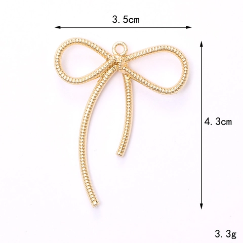 Alloy Hollow Bow Ribbon Pendant Heart Key DIY Jewelry Accessories For Phone Case Bag Decoration Painted Bowknot Charms