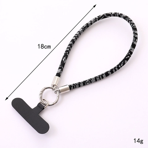 Ethno Gewebtes Handy-Umhängeband Handgelenkschlaufe Anti-Verlust Bohemian Geflochtene Handykette Mit Patch Metallring