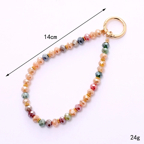 Lussuosa Catena per Cellulare in Vetro Sfaccettato Multicolore Vintage Cordino per Telefono a Tracolla Donna Perline Fatte a Mano Regalo