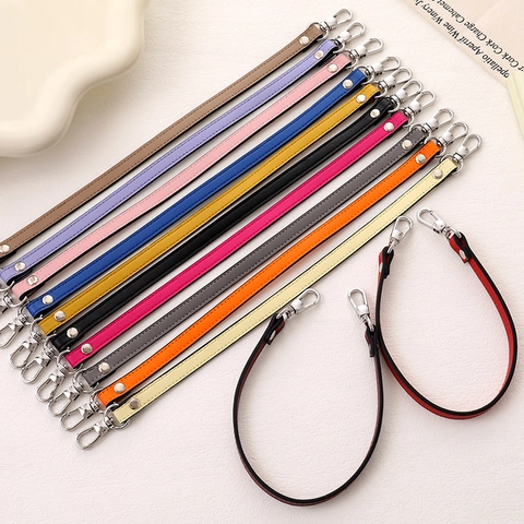 Correa de Muñeca de Cuero PU Minimalista Cordón de Teléfono Mango de Bolso Accesorio de Decoración Con Cierre de Langosta de Metal Para Mujer Moda