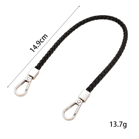 Fashion Hand-woven Braided Synthetic Leather Bag Strap Anti-drop Mobile Phone Lanyard With Silver Metal Lobster Clasp For Women