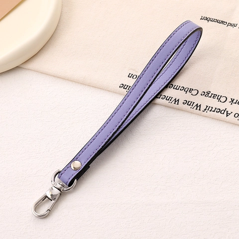 Correa de Muñeca de Cuero PU Minimalista Cordón de Teléfono Mango de Bolso Accesorio de Decoración Con Cierre de Langosta de Metal Para Mujer Moda