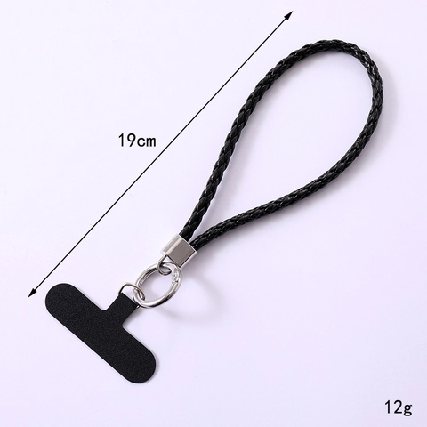 Vintage PU Leather Braided Phone Lanyard With Metal Buckle And Patch Universal Hand Wrist Strap Phone Chain For Women