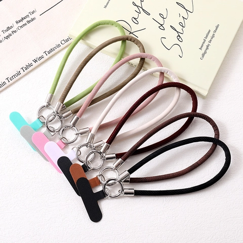 Einfache Minimalistische PU Leder Handy Handschlaufe Anti Drop Lanyard Handgelenkschlaufe Handy Anhänger Für Damen Herren Zubehör