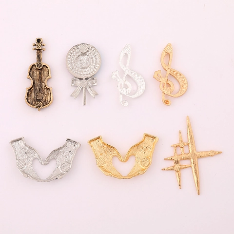 Zinc Alloy Rhinestone Musical Note Violin Lollipop Star Heart DIY Jewelry Accessories Personalized Car Air Vent Charms For Women