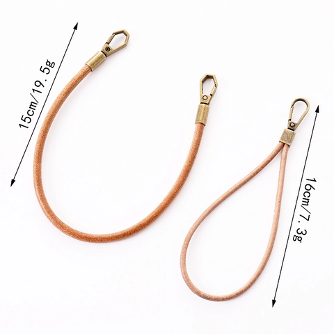 Vintage Rindsleder Taschen Tragekette Austauschbarer Riemen Handgelenkschlaufe Bronze Schnalle Retro Zubehör Für Damen Alltag