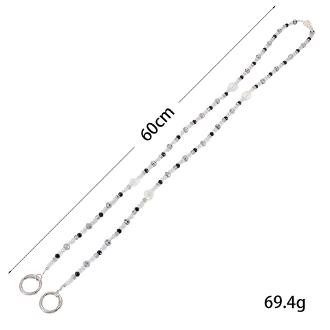 Catena a Tracolla in Perline di Vetro Fatta a Mano Accessorio per Borse Donna Gatto Farfalla Perla Artificiale Cordino Moda