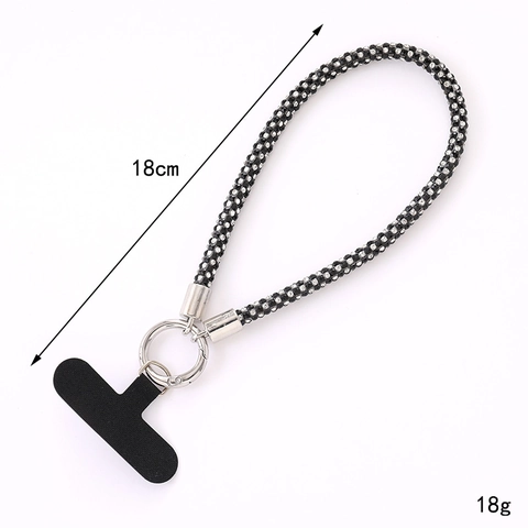 Cordón de Teléfono de Strass de Lujo Correa de Muñeca Moda Colgante de Teléfono de Cuadrícula para Mujer Accesorio de Teléfono Móvil