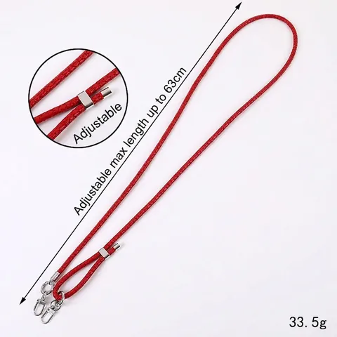 Adjustable Braided PU Leather Phone Lanyard Crossbody Bag Strap With Metal Buckles Fashion Phone Chain For Women
