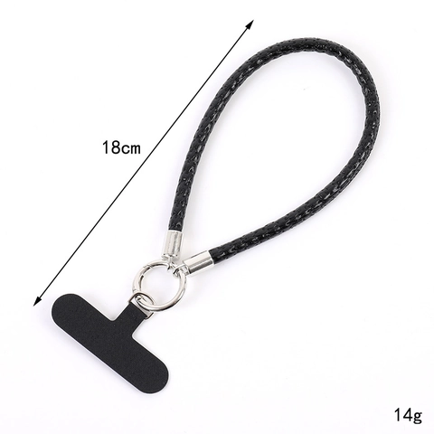 Braided Synthetic Leather Phone Lanyard Anti-lost Wrist Strap Hand Woven Mobile Phone Hanging Chain Decoration Accessories