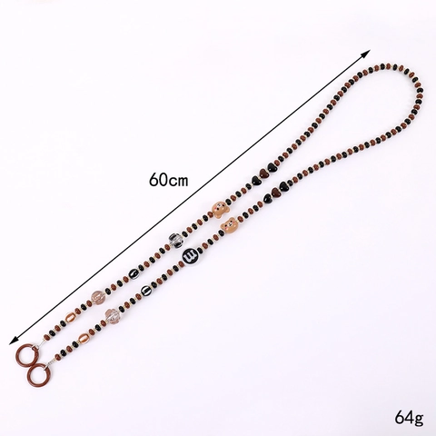 Cartoon Cute Acrylic Bear Crossbody Phone Lanyard Beaded Long Chain For Women Girls Fashion Bag Charm Strap Gift