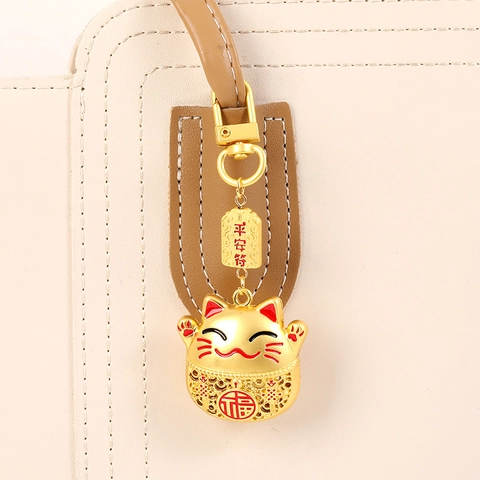 Portachiavi in Stile Cinese Gatto della Fortuna Zucca Lega Smalto Ciondolo Borsa Fascino Pace Fortuna Gioielli Vintage Regalo Unisex