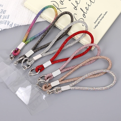 Ciondolo per Telefono in Strass di Lusso Cinturino da Polso Anti-smarrimento Decorato con Strass Ciondolo Mobile per Donna Eleganti Accessori Regalo
