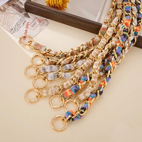 Fashion Colorful Wool Woven Crossbody Chain For Phone And Bag Alloy Metal Replacement Strap Elegant Decorative Accessories