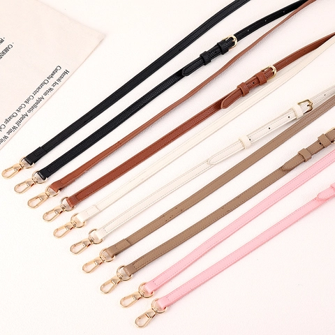 Verstelbare Leren Tasriem Crossbody Telefoonkoord Met Gouden Metalen Gespen Litchi-patroon Vervangende Schouderriem Voor Dames