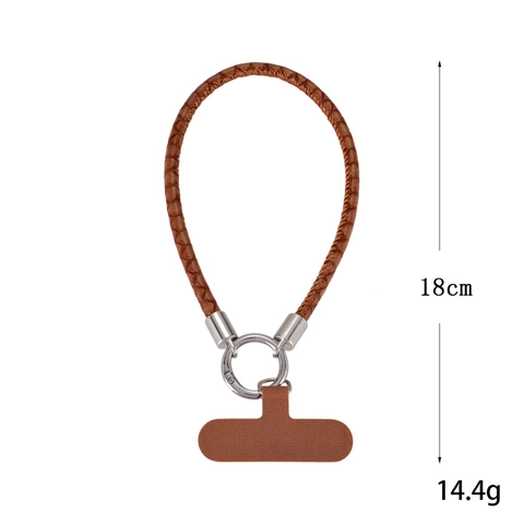 Fashion Snake Pattern Leather Phone Lanyard Anti-lost Hand Woven Wrist Strap Mobile Phone Charm With Metal Clasp For Women Men