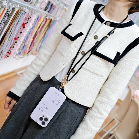 Adjustable Snake Pattern Leather Phone Strap Crossbody Bag Chain Durable Phone Lanyard With Metal Buckle Versatile Hanging Rope