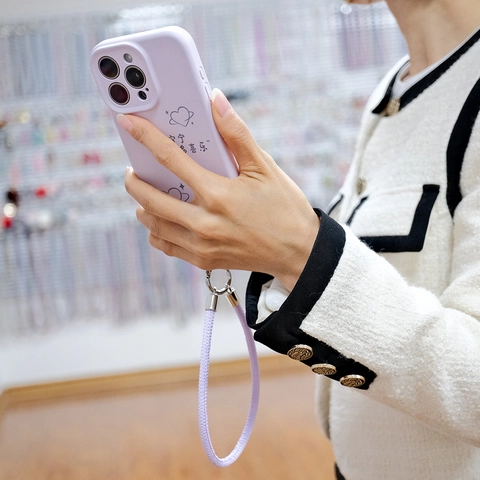 Braided Artificial Leather Phone Wrist Strap Anti-lost Mobile Phone Lanyard With Metal Ring For Women Universal Hand Strap