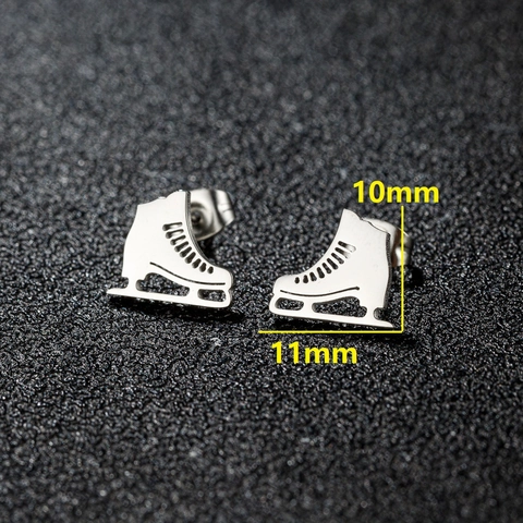 Boucles d'Oreilles Clous de Noël en Acier Inoxydable Chat Pingouin Loup Chauve-souris Colibri Dauphin Sirène Bonhomme de Pain d'Épices Patin