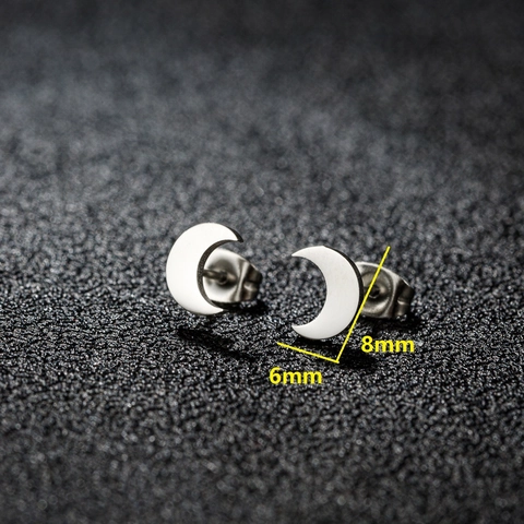 Minimalistische Edelstahl Geometrische Ohrstecker Für Damen Herren Kleiner Mond Herz Stern 18K Vergoldet Knorpel Ohrpiercing Schmuck